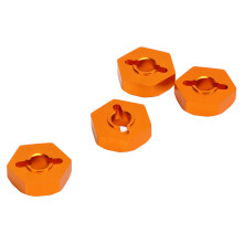 4 Pcs 12mm Aluminum Alloy Hex Wheel Hubs Adapters with Axle Pins for RC Cars Gold