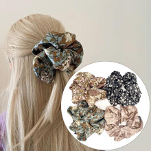 Silk Scrunchies Set of 4 Pure Mulberry Silk Hair Ties AntiCrease Gentle Hold for Women and Girls