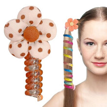 Spiral Hair Ties No Crease Traceless Telephone Cord Bands Secure Grip MultiColor for Ponytails