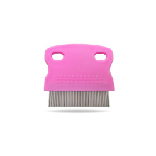 Stainless Steel Nit Comb for Kids Adults and Pets, Pink Lice Removal with NonSlip Grip