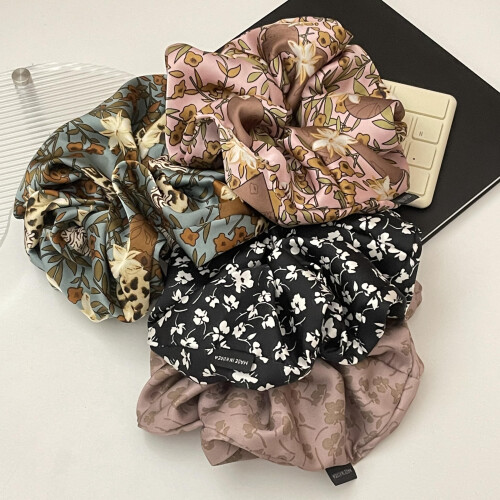 Silk Scrunchies Set of 4 Pure Mulberry Silk Hair Ties AntiCrease Gentle Hold for Women and Girls 2