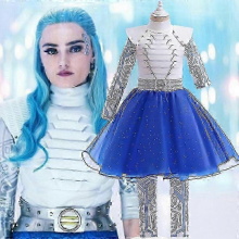 (150) Zombies Cosplay Girls Dresses+Pants Set Autumn Clothes Children Cheerleader uniform mesh splicing Costume Kids Birthday Clothing