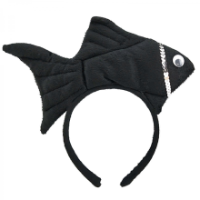 (Black) Sweet Halloween Live Broadcast Hairband Women Students Photoshoot Hairband Stuffed Fish Shape Headbands Multiple Color Yellow