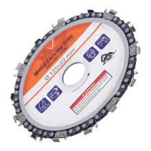 5in Circular Chain Saw Blade 14 Teeth Wood Carving Grinding Wheel Angle Grinder AccessoriesOrange Card