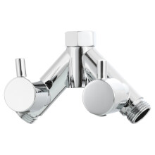 Messing omstelkraan doucheafsluiter 2-weg Y-splitter 1/2 inch voor doucheslang en douchekop chroom