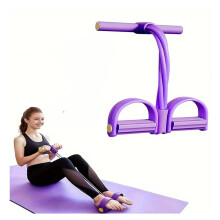 Multifunction Tension Rope 4-tube Elastic Yoga Pedal Puller Resistance Band Natural Latex For Abdomen Waist Arm Leg Fitness