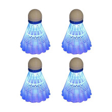4 piezas de pelotas de bádminton luminosas LED de plástico espumado para bádminton deportivo, volantes luminosos para bádminton