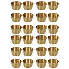 Lot de 24 ramequins réutilisables en acier inoxydable de 60 ml (dorés), contenants pour sauces et condiments (24 pièces).