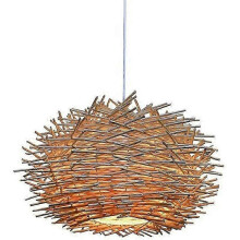 Nastaviteľný ratanový luster Vtáčie hniezdo: Moderná stropná lampa do spálne a jedálne, 300 x 180 mm - Svetelný zdroj je súčasťou balenia