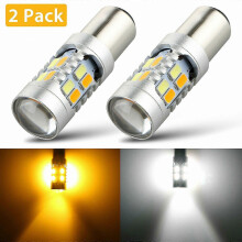 2x 1157 Dual Color Switchback 5630 6000k White/amber Led Turn Signal Light Bulbs