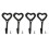 4x Cast Iron Heart Hooks Heart-shaped Hook Retro Iron Hooks 1