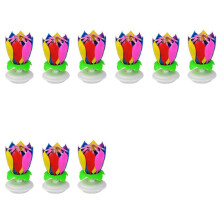9 Pack Musical Birthday Candle Multicolor Musical Candle Lotus Rotation Play Music Colorful Music Birthday Candle