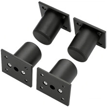 Adjustable 50mm Furniture Legs 4 Pack, Aluminum Alloy Bed Cabinet Table Heightening Legs Black