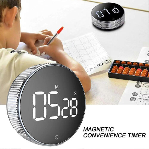 Timer digitale magnetico con ampio display a LED e volume regolabile, ideale per studenti, studio, cucina, con 1