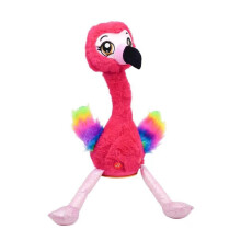 Flamingo Singing And Dancing Stuffed Flamingo Plush Interactive Toy Figures Interactive Animated Toy Speaking Plush for