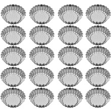 Lot de 20 mini moules à gâteaux, mini moules à tartelettes, moules à tartelettes en acier inoxydable, mini fonds de tarte