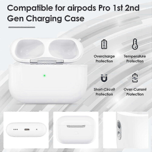 Compatible with  AirPods Pro 2nd Charging Case,Wireless Charging Case Replacement for AirPod Pro Case,Support Bluetooth Sync Button 1