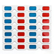 50 stuks 3D-brillen, 3D-brillen rood en blauw, anaglyph-brillen, nieuwjaarsbrillen, 3D-kartonnen brillen, holografische brillen, MWhite-editie