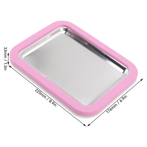 Große rosa Edelstahl DIY Eiscreme-Rollerplatte, 1L, ohne Stecker erforderlich 2