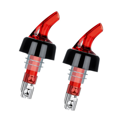 2PCS Wine Pour Nozzles Bottle Pourer 45ml Automatic-Red