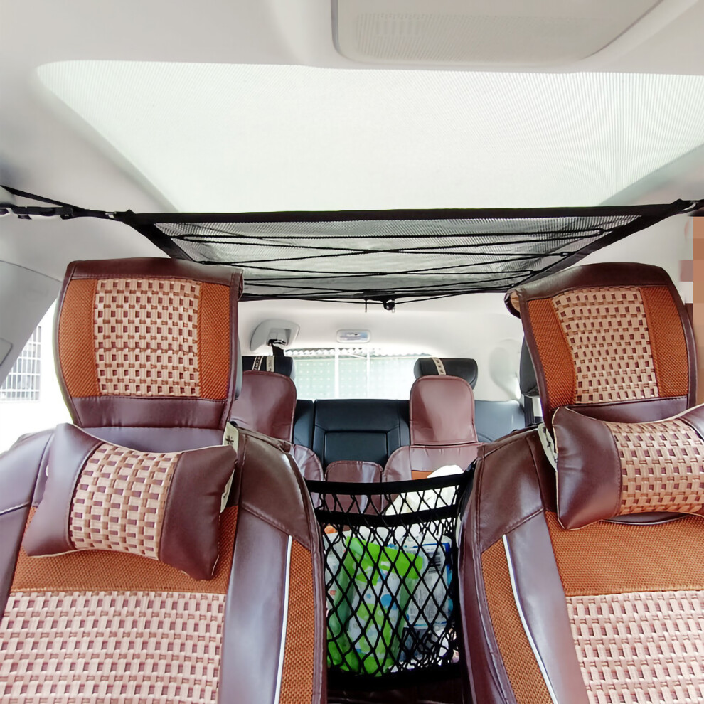 Double Layer Car Roof Hanging Net 80X54cm Polyester Roof Top Storage Bag 4651390258043