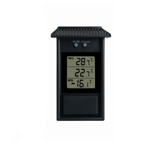 Elektronisches Thermometer für den Außenbereich Black