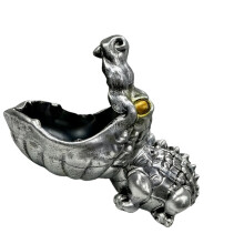 Decoratieve alligator-sculptuurschaal van kunsthars voor-Zilver