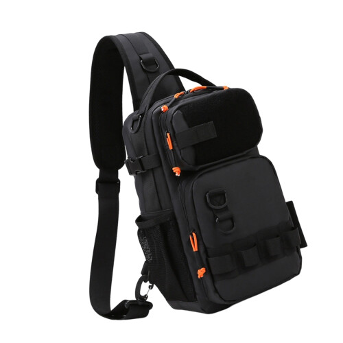 Reinforced Fabric Craft Holder with External Pockets-Black