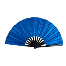 Silver Coated 10 Inch Kung Fu Fan For Traditional-Royal Blue