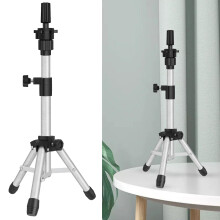 Wig Stand Tripod 25 Inch Adjustable Height Foldable Stainless Steel Mannequin Head Stand
