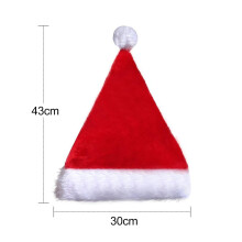 Light Up Plush Santa Hat Christmas Costume Props, Red-White, 43x30cm