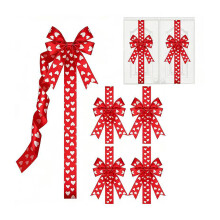 Love-Themed Pink Heart Large Bow Decoration, Eye-Catching-Red 2
