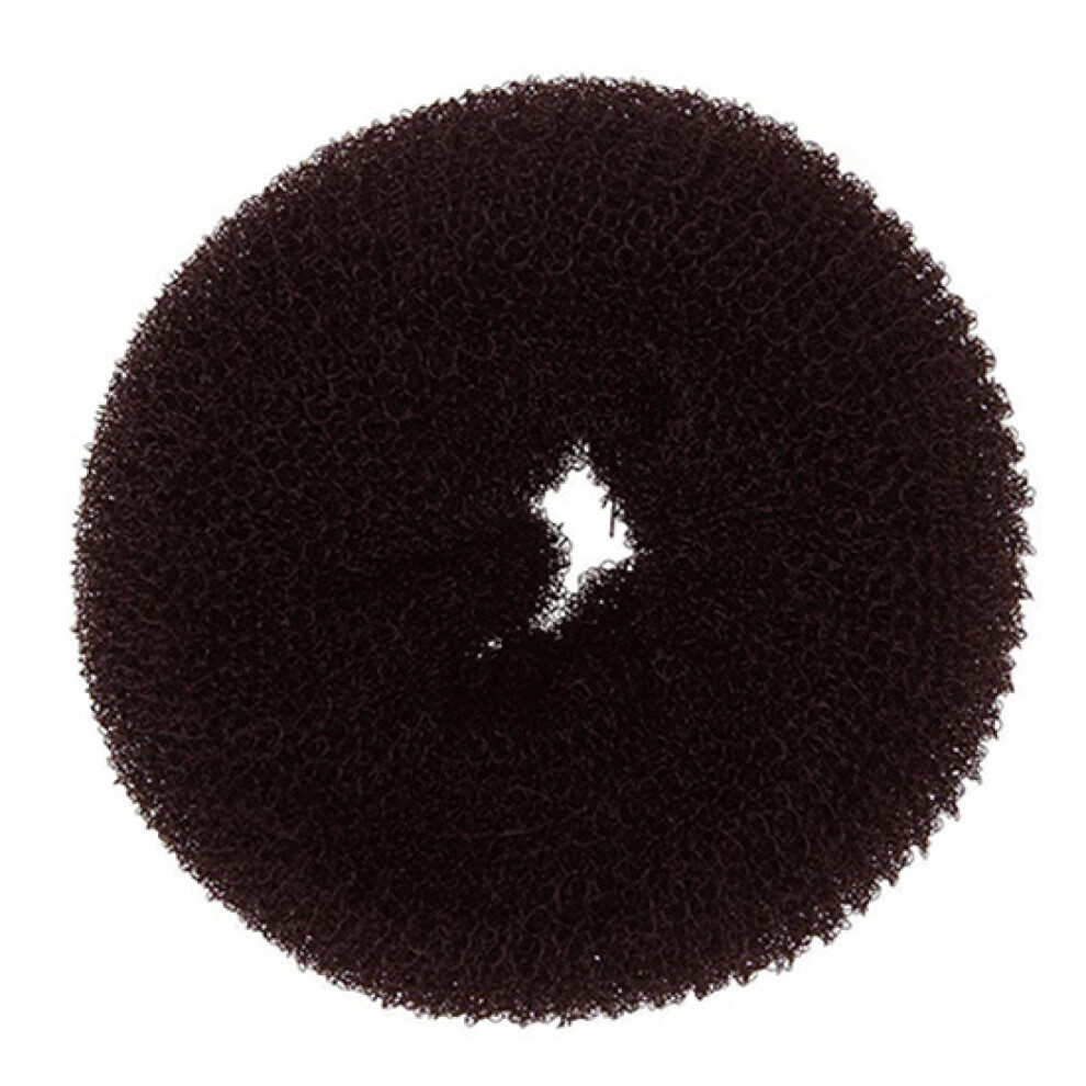 Hair Bun Maker Nylon Donut for Women Elegant Updo Easy Wrap Large Coffee L Styling Tool