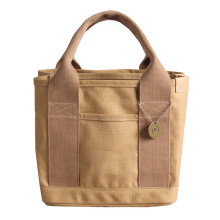 Bolsa térmica de lona para almoço, grande capacidade (23 x 15 x 21 cm).