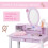 Homcom HOMCOM Kids Dressing Table and Stool Set Make Up Desk with Storage (Pink) 3
