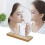 Acrylic Portable Makeup Mirror with Wooden Base, Irregular Design 12