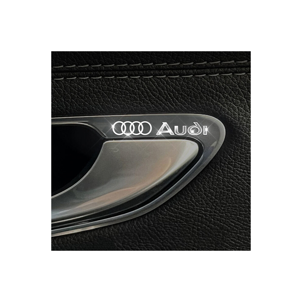 (Audi) 10Pcs/Set Metal Car Emblem Stickers, Electroplated Finish (5X1cm) 4069369447730