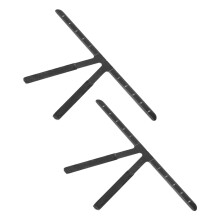 2 Stück Edelstahl-Augenbrauen-Lineal, 14x7cm, Schwarz, Präzisions-Tattoo-Werkzeug