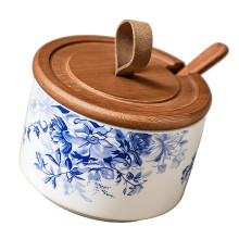 Ceramic Salt Dispenser with Sealed Cover And-Chinese flowers