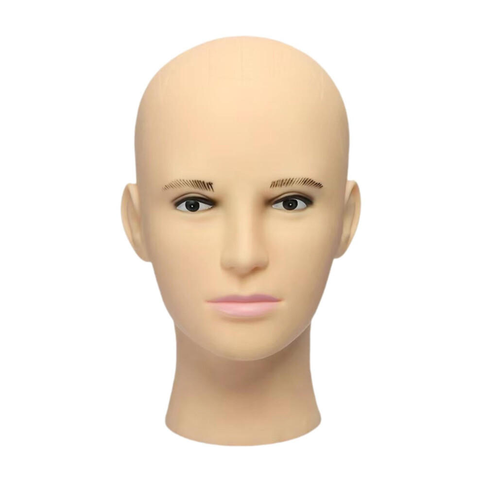 Unisex Male Mannequin Head Wig Stand With Stable Styling Form Durable Pvc Bald Display Holder