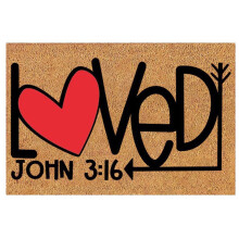 Linen Valentine Door Mat Outdoor Use-Valentines Day 1 90cmx60cm