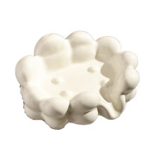 Ceramic Shell Soap Dish Bathroom Soap Holder with Automatic Water Draining and Elegant DualTone Finish