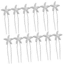 12pcs Star Shaped Bridal Hair Pins Elegant Rhinestone UShaped Hairpins for Weddings and Brides