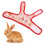Cute Rabbit Vest Harness Set with Leash, Christmas Pattern, Small Pet M 15
