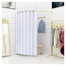 Privacy Curtain with Shelf for Retail Fitting Room White 100x100cm with Metal Rod