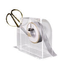 Clear Acrylic Ribbon Organizer and Tape Dispenser for Craft Room with MultiSize Compatibility