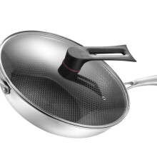 Stainless Steel Wok with Cover, 34cm