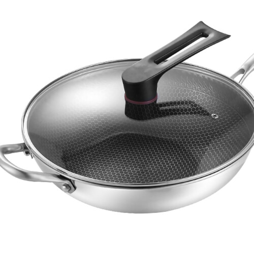 Coated-free Stainless Steel Wok 34cm