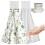 2PCS  Absorbency Hanging Kitchen Towels with Leaf Pattern and Loop for Kitchen and Bathroom 2