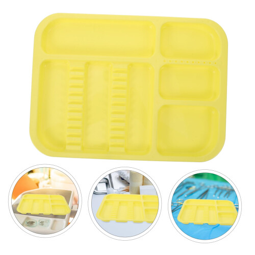 2Pcs Storage Tray with Divided Compartments, Durable Plastic Organizer for Snacks, Bathroom and More 1